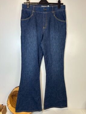Betabrand Indigo Blue Lightweight Denim Jeans Flare Bottoms Women’s Large